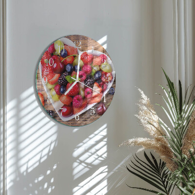 Ronde glazen klok Fruit
