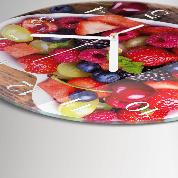 Ronde glazen klok Fruit