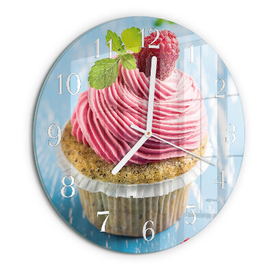 Ronde glazen klok Frambozenmuffin