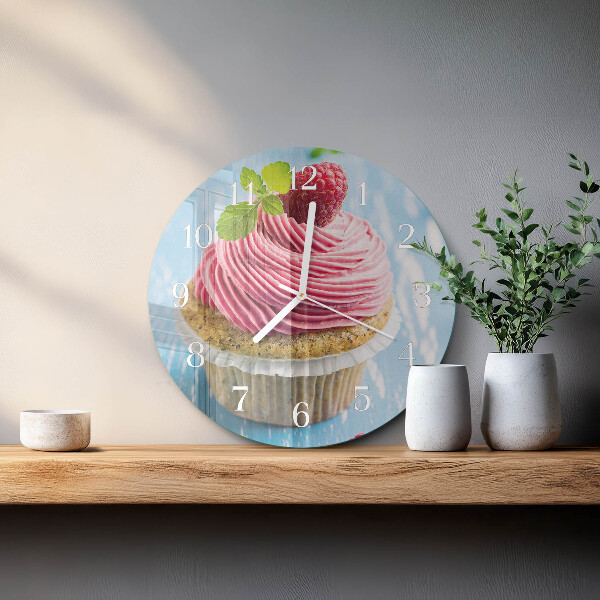 Ronde glazen klok Frambozenmuffin
