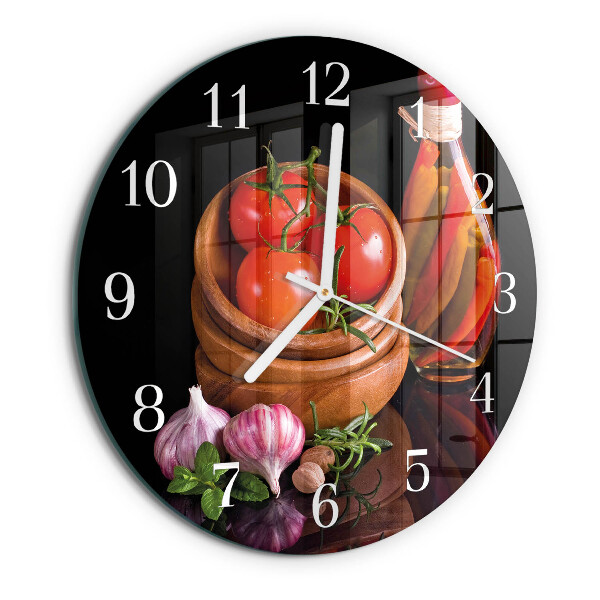 Ronde glazen klok Tomaten en knoflook