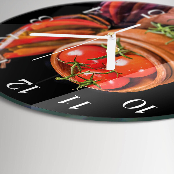 Ronde glazen klok Tomaten en knoflook