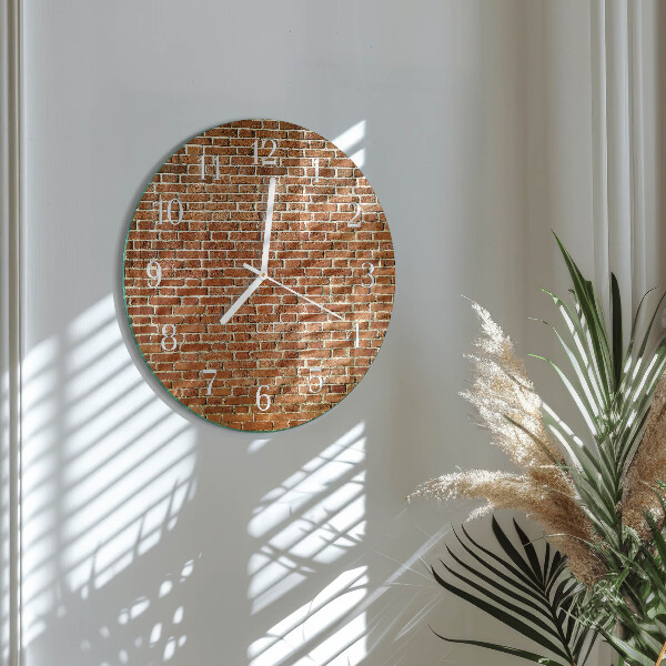 Ronde glazen klok Baksteen
