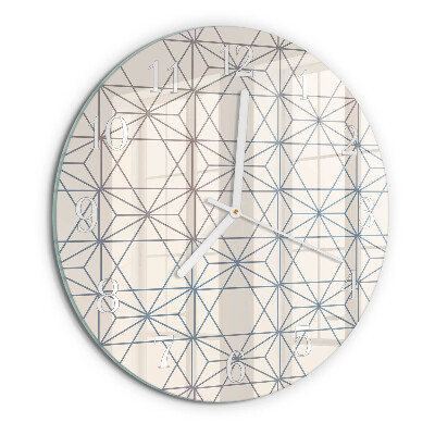 Ronde glazen klok Geometrisch patroon