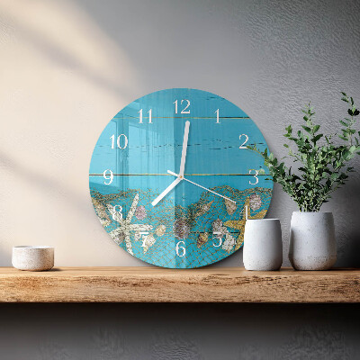 Ronde glazen klok Zeeschatten