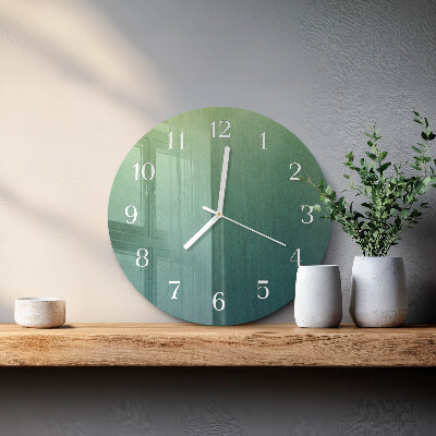 Ronde glazen klok Groene gradiënt