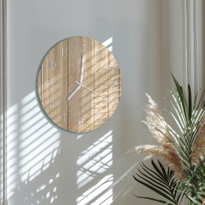 Ronde glazen klok Hout