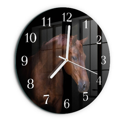 Ronde glazen klok Paard