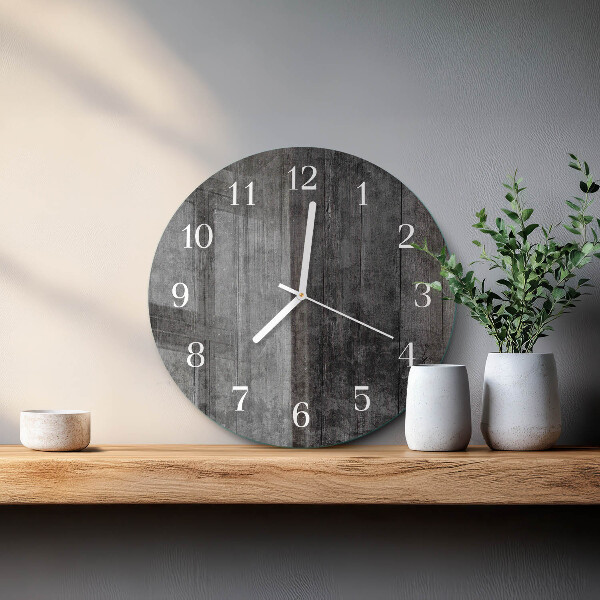 Ronde glazen klok Hout