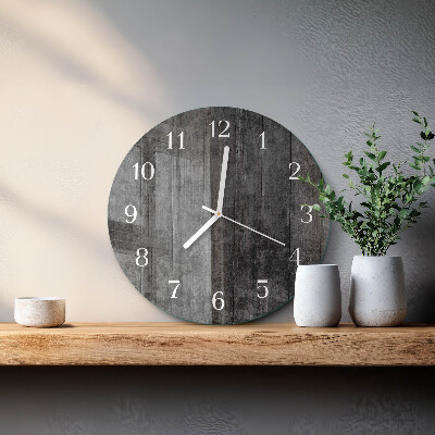 Ronde glazen klok Hout