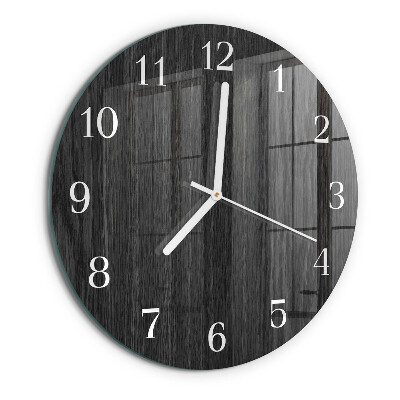 Ronde glazen klok Hout