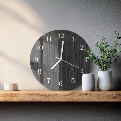 Ronde glazen klok Hout