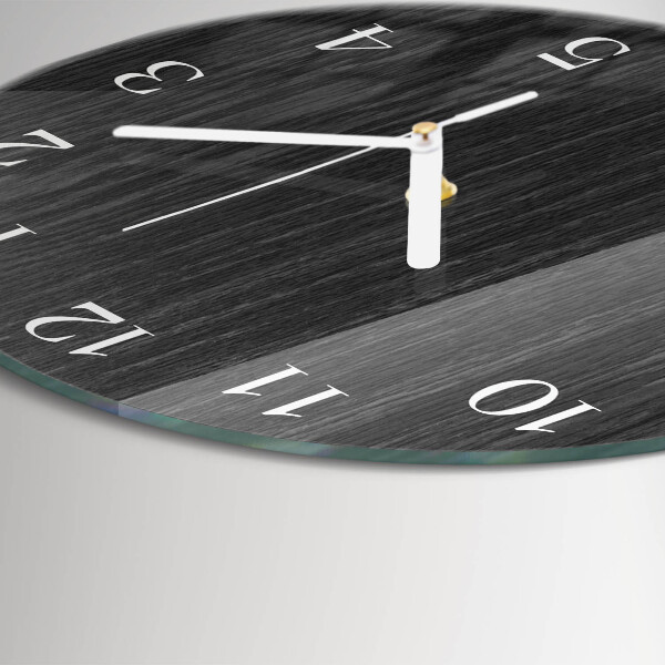 Ronde glazen klok Hout
