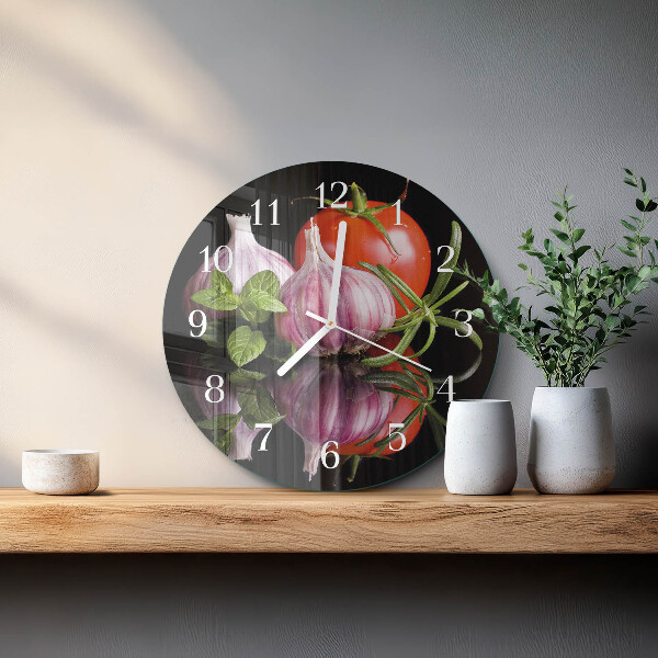 Ronde glazen klok Tomaat Knoflook