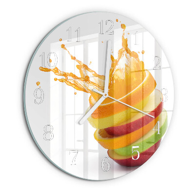 Ronde glazen klok Fruit