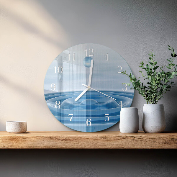 Ronde glazen klok Water