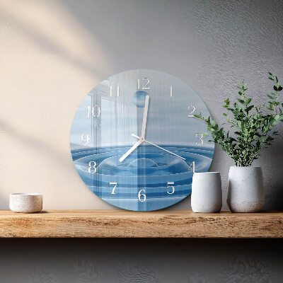 Ronde glazen klok Water