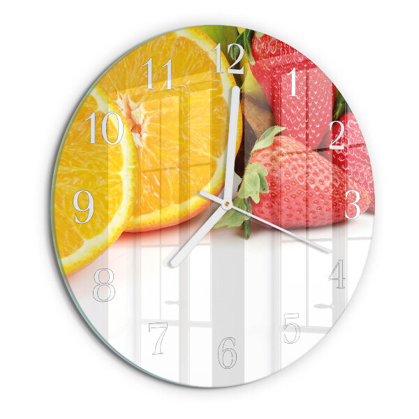 Ronde glazen klok Fruit