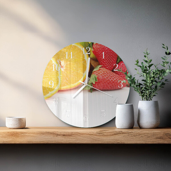 Ronde glazen klok Fruit