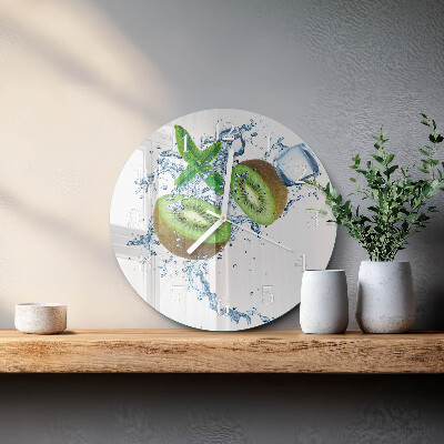 Ronde glazen klok Kiwi