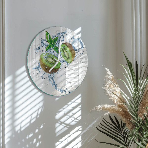 Ronde glazen klok Kiwi