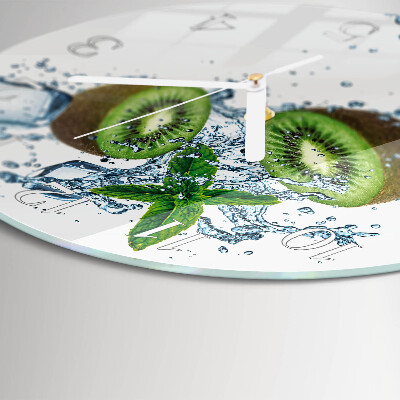 Ronde glazen klok Kiwi