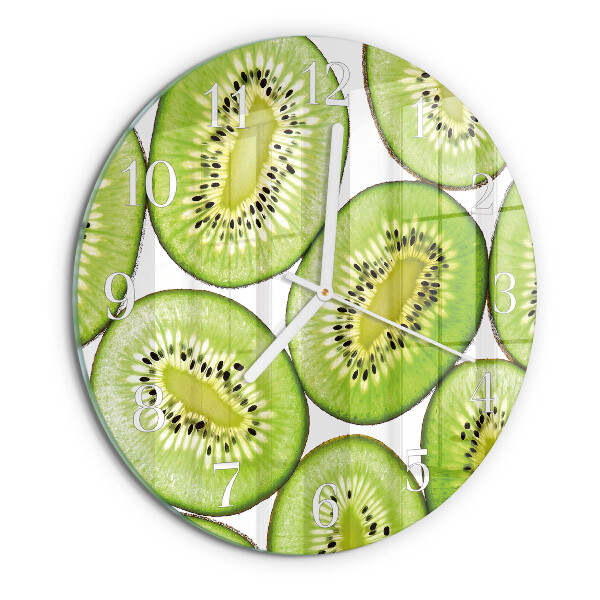 Ronde glazen klok Kiwi