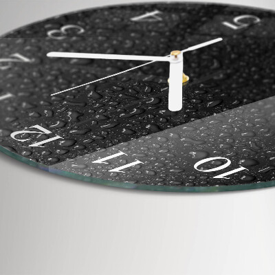 Ronde glazen klok Waterdruppels