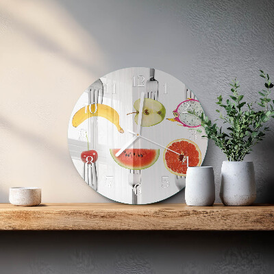 Ronde glazen klok Fruit