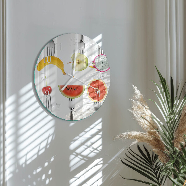 Ronde glazen klok Fruit