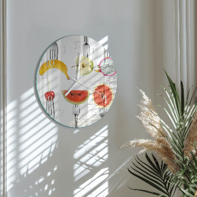 Ronde glazen klok Fruit