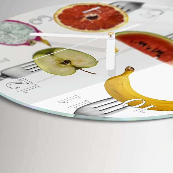 Ronde glazen klok Fruit