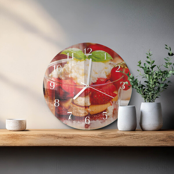 Ronde glazen klok Fruit