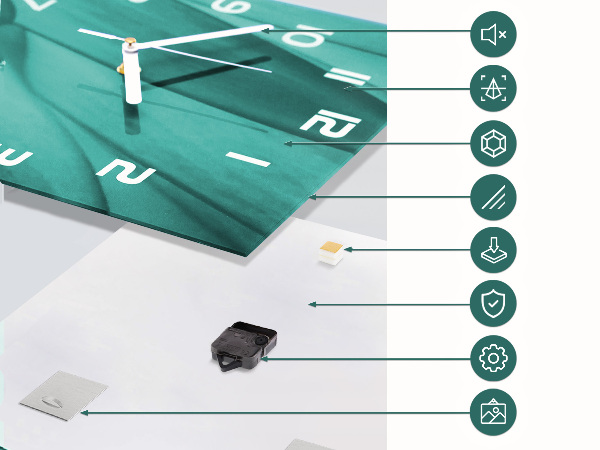 Glazen klok rechthoekige Lila