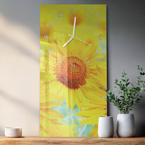 Glazen klok rechthoekige Zonnebloem