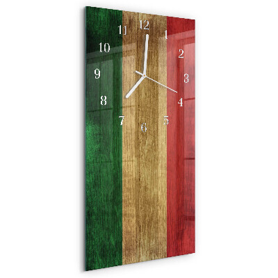 Glazen klok rechthoekige Italiaanse vlag