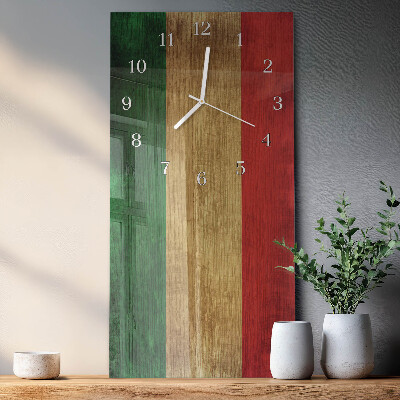 Glazen klok rechthoekige Italiaanse vlag