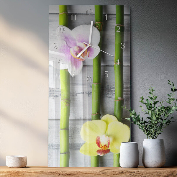 Glazen klok rechthoekige Orchidee bamboe