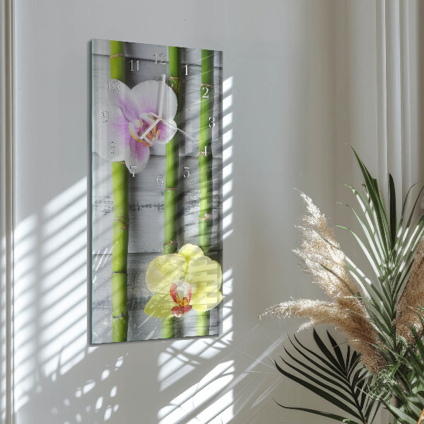 Glazen klok rechthoekige Orchidee bamboe