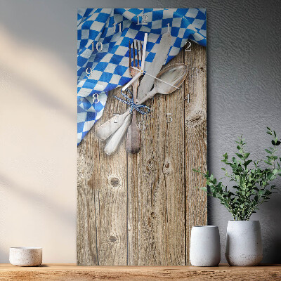 Glazen klok rechthoekige Beierse houten plaquette