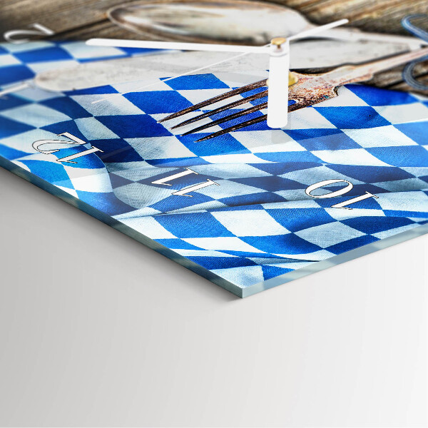 Glazen klok rechthoekige Beierse houten plaquette