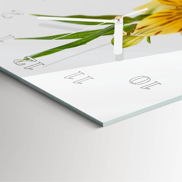 Glazen klok rechthoekige Gele bloemen