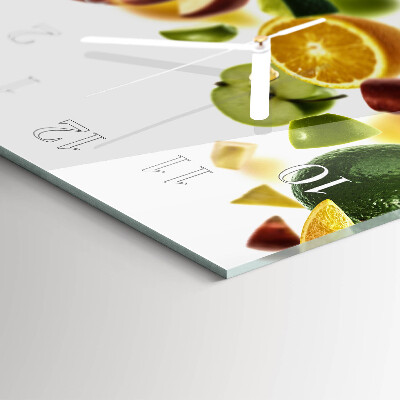 Glazen wandklok rechthoekig Fruitmix