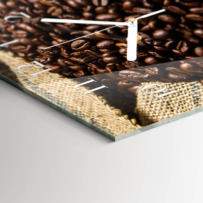 Glazen wandklok rechthoekig Koffie
