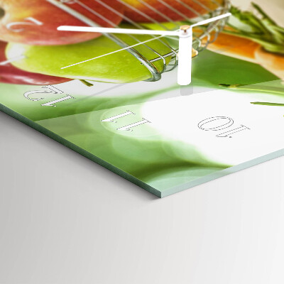 Glazen wandklok rechthoekig Fruit en sap