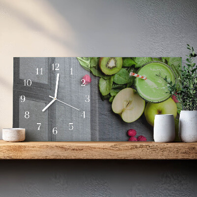 Glazen wandklok rechthoekig Fruitsmoothie