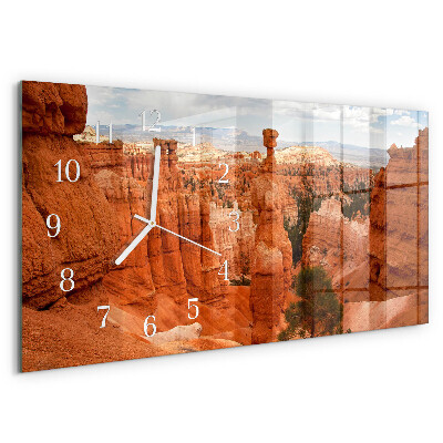 Glazen wandklok rechthoekig Bryce Canyon