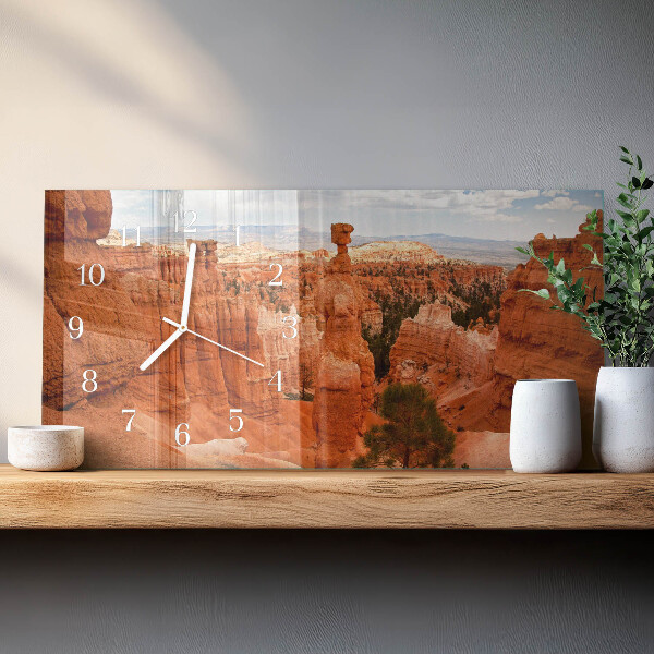 Glazen wandklok rechthoekig Bryce Canyon