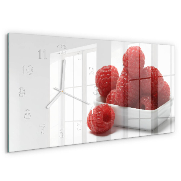 Glazen wandklok rechthoekig Frambozen