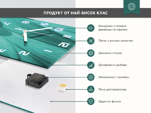 Glazen klok rechthoekige Plastic